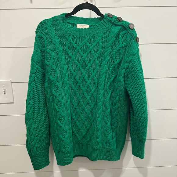 Sézane Bright Green Cable Knit Sweater - Picture 7 of 7